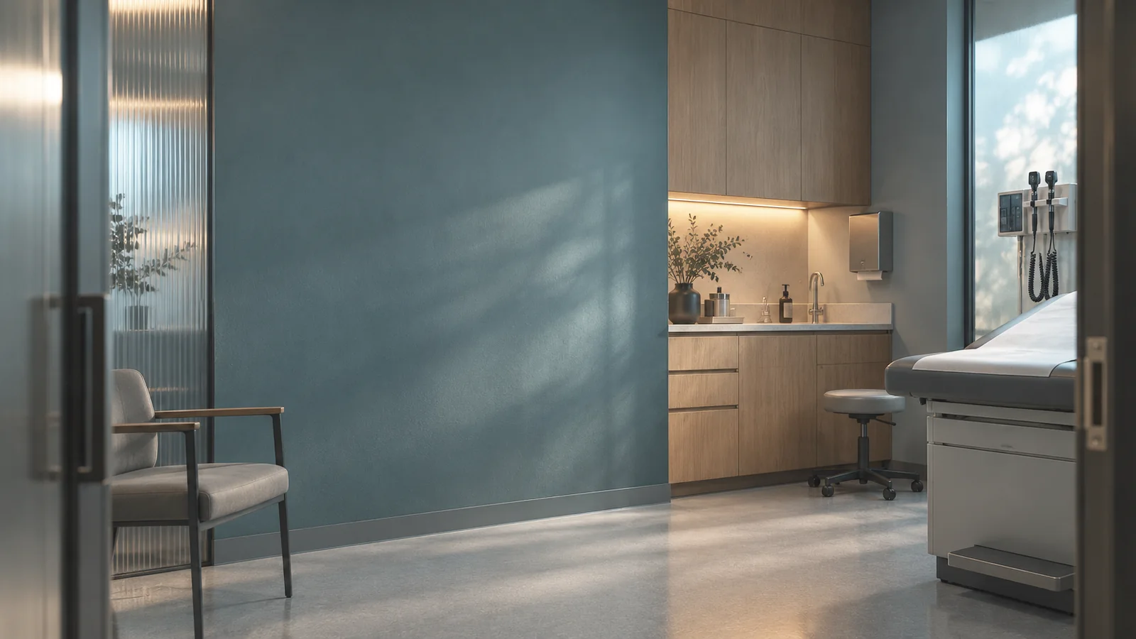A quiet consultation room in morning light